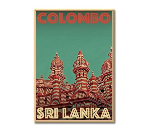 Colombo Sri Lanka Travel Poster Wall Art Vintage Travel Etsy