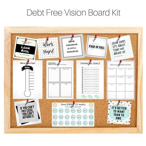 Debt Free Vision Board Kit Printables Etsy