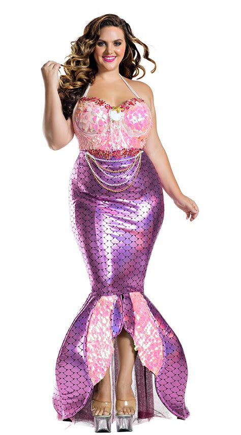 Plus Size Blushing Beauty Mermaid Costume Plus Size Sequin Mermaid Costume