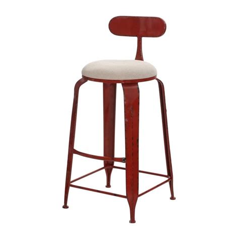 Buy Red Industrial Style Tall Bar Stool From Fusion Living