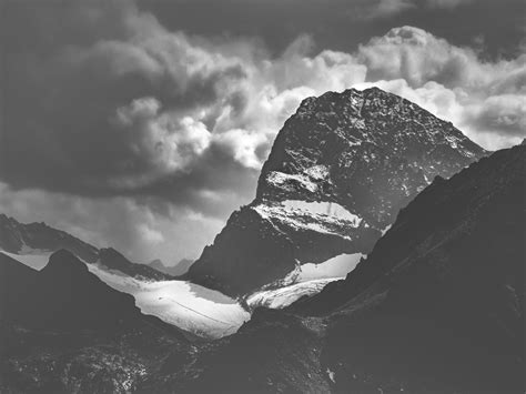 Grayscale Photo Of The Mountains · Free Stock Photo