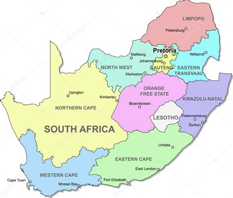 Vector South Africa Map — Stock Vector © Dylanbz 3608559