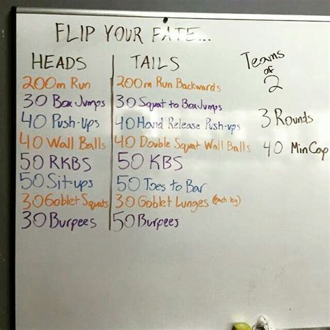 Partner Wod Flip A Coin For Each Movementheads Easier Version