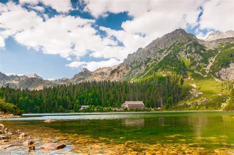 Beautiful Lake Strbske Pleso In High Tatras Of Slovakia Stock Image