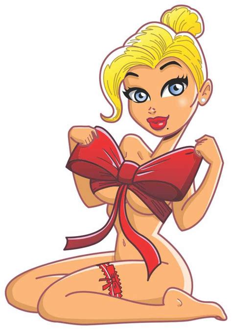 Pinup Girl Big Red Bow Girl Sticker Cartoon Character Sexy Etsy Ireland