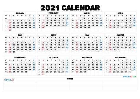 Free Printable 2021 Yearly Calendar With Week Numbers 21ytw54