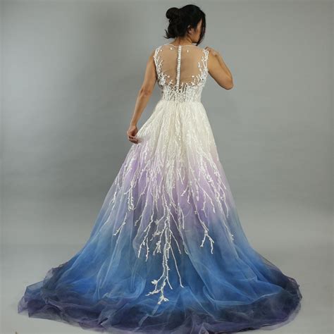 Winter Wonderland Wedding Dress Blue Purple Silver Ombre Etsy