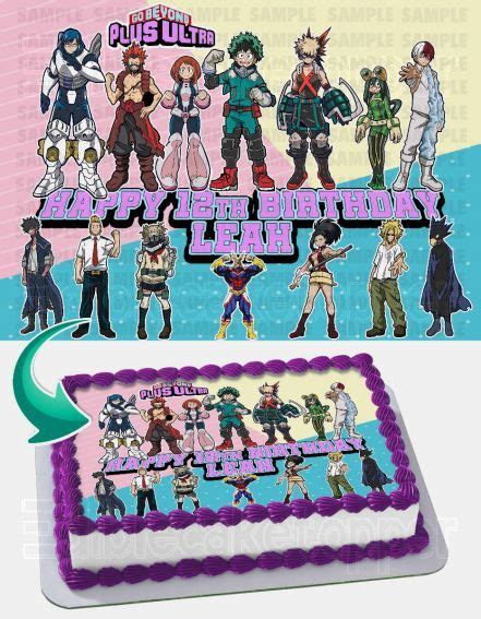 My Hero Academia 5 Edible Image Cake Topper Personalized