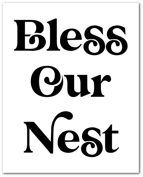 Bless Our Nest Printable Quote Typographic Print Typography Etsy