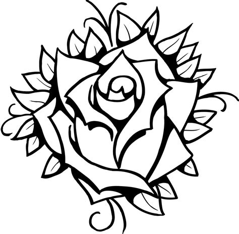 Traditional Rose Drawing Clipart Best