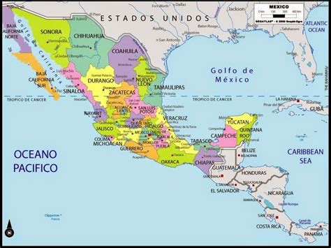 M Xico Estados Unidos Mexicanos Mundo Hisp Nico Mapa Geografico