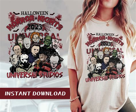 Halloween Horror Nights Universal Studios Shirt Png Horror Etsy