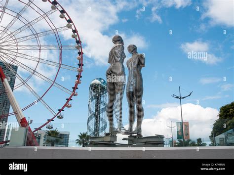 Batumi Georgia September 1 2017 Moving Metal Sculpture Ali And