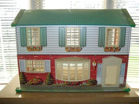 vintage 2 story wolverine tin lithograph doll house 1960s dollhouse small world tin