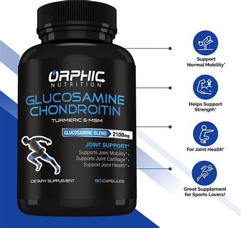 Glucosamine Chondroitin Turmeric And Msm 2100mg Supplements To Support Joint Cartilage Health