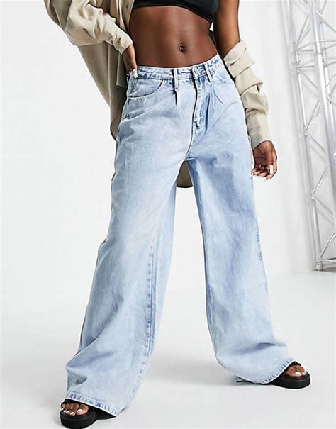 Missguided 90s Wide Leg Jeans In Blue Asos