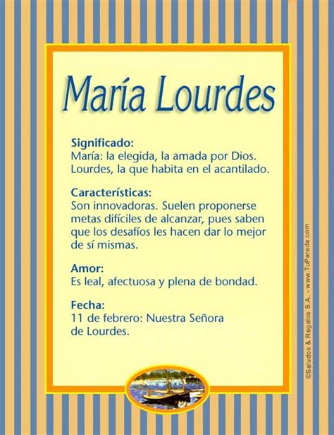 María Lourdes Imagen De María Lourdes Significados De Los Nombres