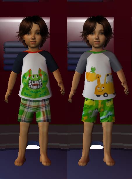 Birdgurls Sims 2 Creations Toddler Male Pjs Collection 3