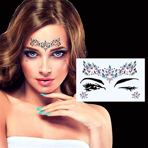 10 Sets Mermaid Face Gems Glitter Rhinestone Rave Festival Face Jewels
