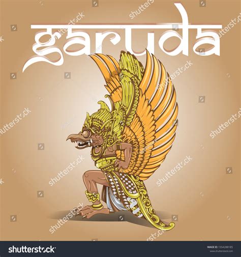 Garuda Balinese Style Design Vector Stock Vector Royalty Free 1554288185