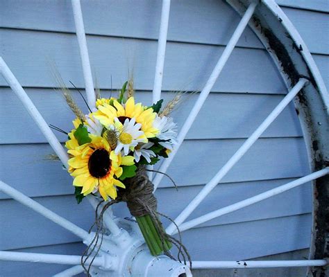 Sunflower Bridal Bouquet Silk Farmhouse Daisy Private Chapel Etsy