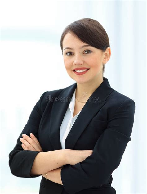 12119 Positive Business Woman Smiling Over White Stock Photos Free