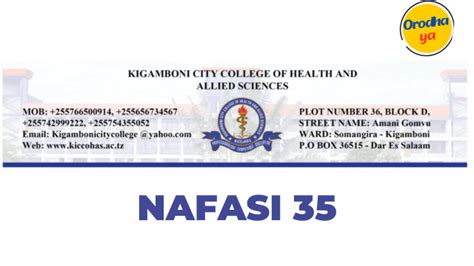 Nafasi Za Kazi Kigamboni City College Of Health And Allied Sciences