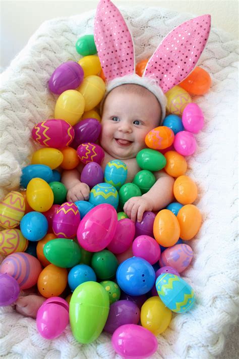 Easter Egg Baby Photo Idea Happy Easter From Our Hunny Bunny Delaney