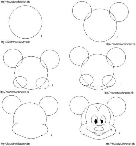 Mickey Mouse How To Draw Step By Step Mickey Mouse Drawing Minnie Step