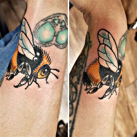 Tattoo Uploaded By Katt Franich Bumble Bee Tattoo On A Womans Forearm