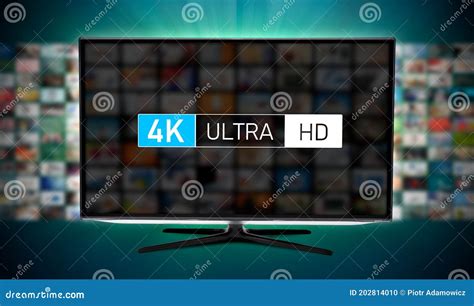 4k High Resolution Television Tv Set With Logo Stock Photo Image Of