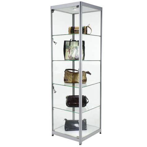 Glass Tower Shop Display Cabinet Xx Large Shop Fittings Supplies And Slatwall Uni Shop