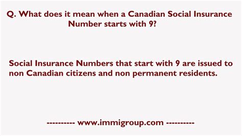 The first digit of a sin usually identifies the province, the list below shows. What does it mean when a Canadian Social Insurance Number starts with 9? - YouTube