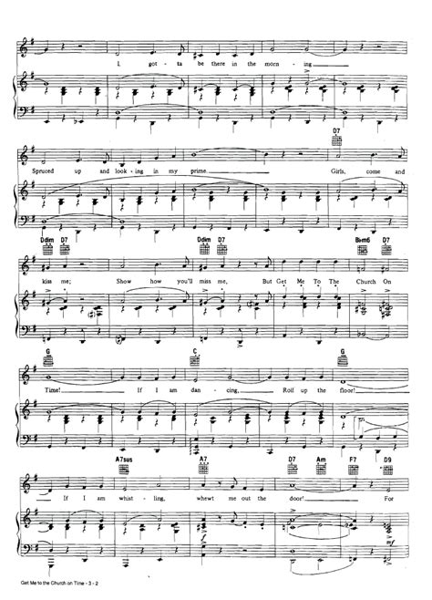 Get Me To The Church On Time Piano Sheet Music Easy Sheet Music