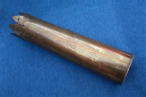 Ww1 French 75mm 1917 Dated Brass Trench Shell Case