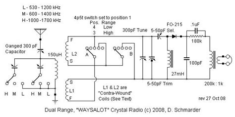 Daves Homemade Radios Crystal Set 75 Schematic Radio Vintage