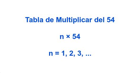 Tabla De Multiplicar Del 54 La Tabla Del 54