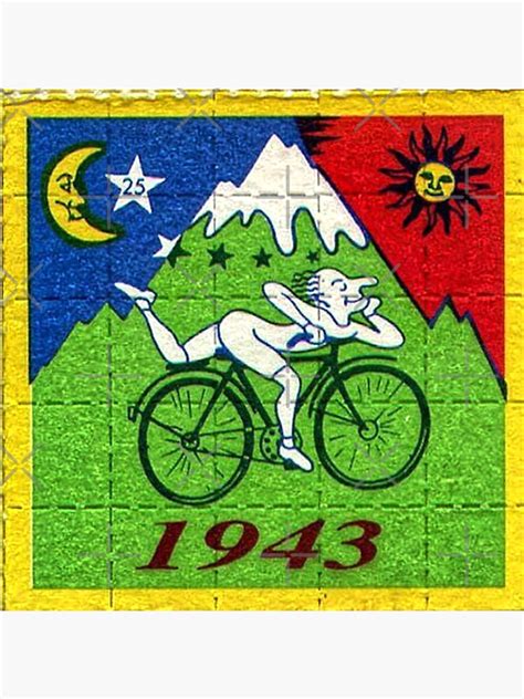 Bicycle Day Lsd Blotter Art Tabs Sticker By Cheesejake Redbubble