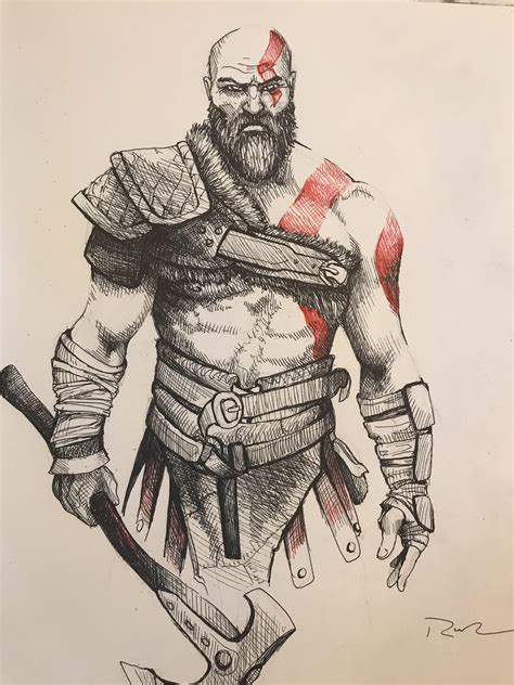 Sketch Of Kratos Rgodofwar