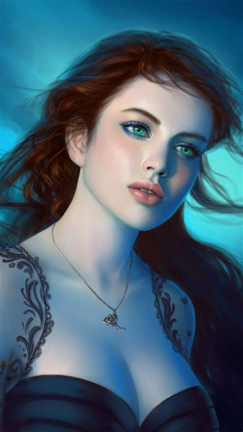 1080x1920 1080x1920 Fantasy Girls Painting Hd Redhead Artist Artwork Digital Art For