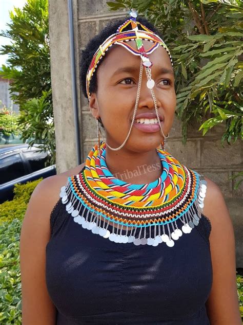 Maasai Samburu Wedding Jewelry African Wedding Necklace With Matching Earrings Maasai Head