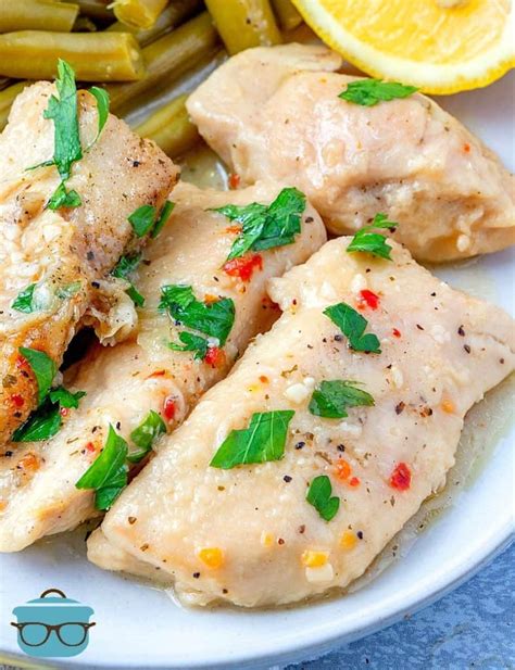 My so made this last night and it is to die for. CROCK POT LEMON GARLIC CHICKEN (+Video) | The Country Cook