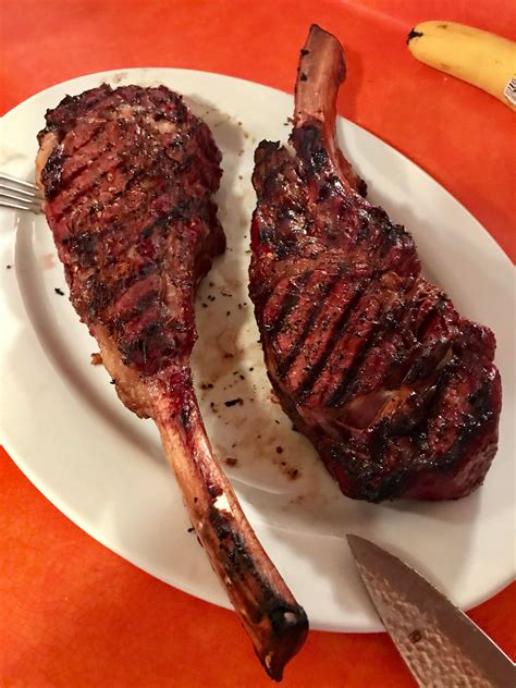 Two Tomahawk Steak Cooked Perfectly Traeger