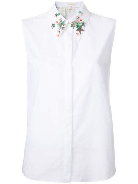 Delpozo Embroidered Collar Shirt Women Shirt Design Top Outfits Clothes