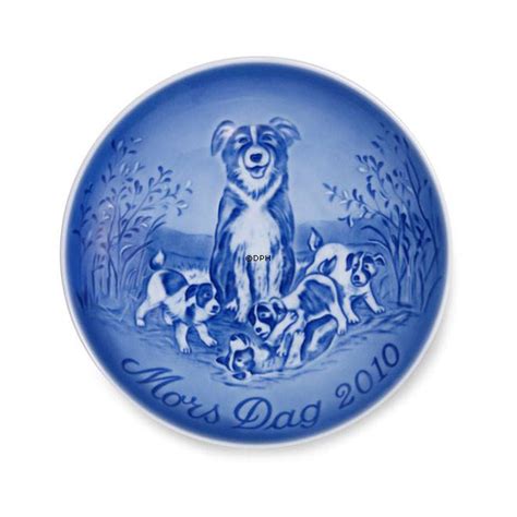 Border Collie With Puppies 2010 Bing And Grondahl Mothers Day Plate