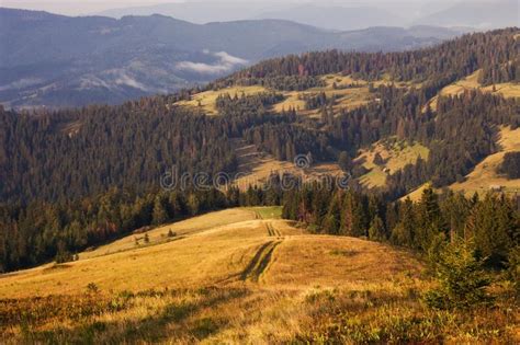 Beautiful Autumn Carpathians Sunrise Landscape Stock Image Image Of