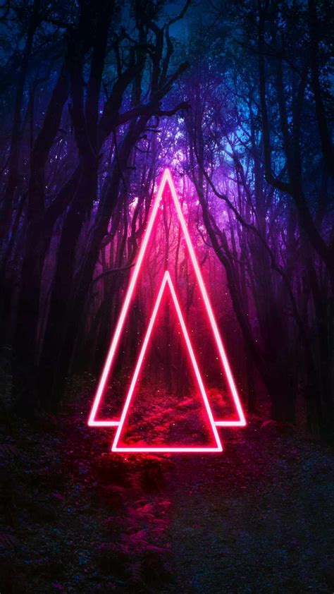 Neon Triangle In Forest Iphone Wallpapers Iphone Wallpapers