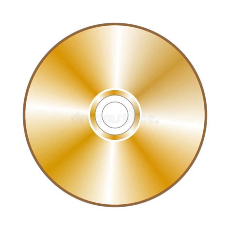 Realistic Gold Compact Disc Isolated In White Picture Image 6687705