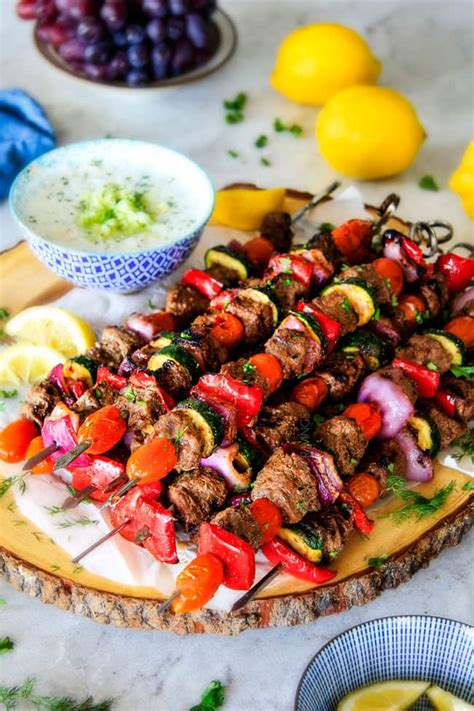 Keep the bread warm in the bottom of the oven while you cook the chicken. Greek Beef Souvlaki with Whipped Feta Ttzatziki (Grill and ...