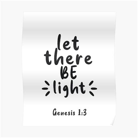 Let There Be Light Genesis Bible Verse Poster For Sale By Caddystar